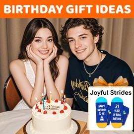 Zmart 21st Birthday Gifts Socks - 21st Birthday Gifts for Him Her, Socks for 21 Year Olds