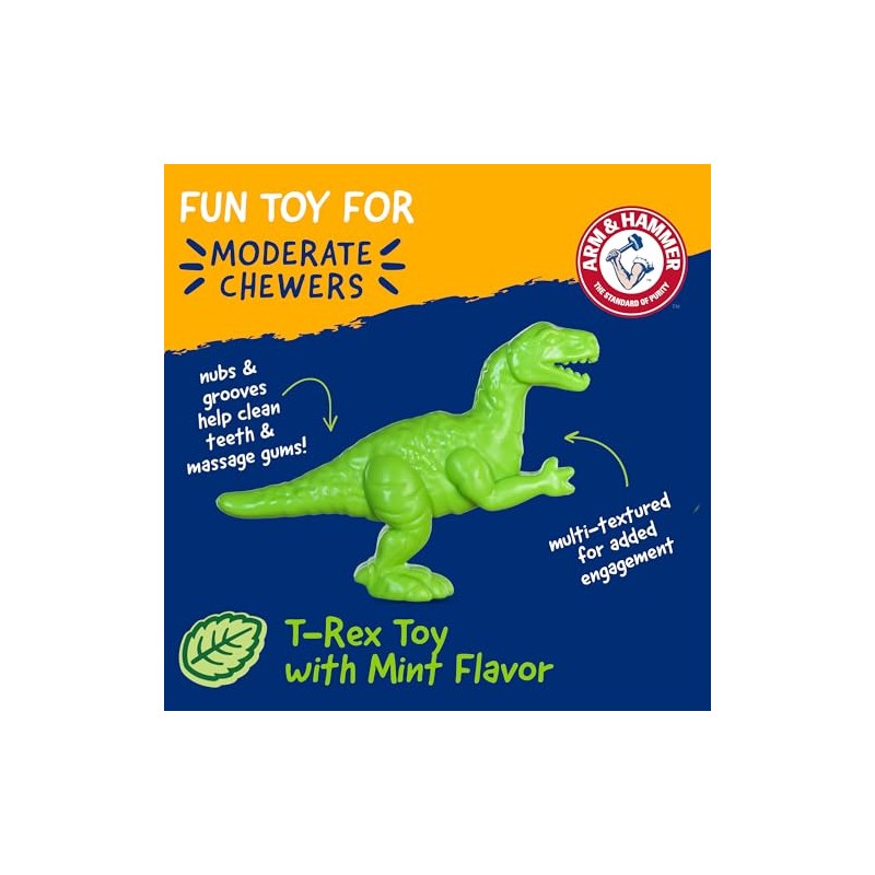 Fetch For Pets Arm Hammer Control de sarro Hueso-Tyrannosaurus Rex