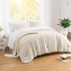 Beyond King Size Fluffy Beige/White Comforter Set - Lightweight King