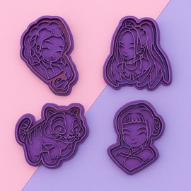 Fantasy Demon Hunters Themed Cookie Cutters Korean Pop Girl Group Inspired Set Unique Party Baking Tools Anime Style Baking Accessories
