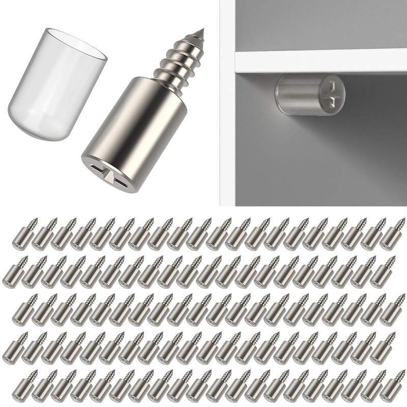 100 Clavijas de Soporte de Tornillo Autorroscantes, Jeswo Pin de