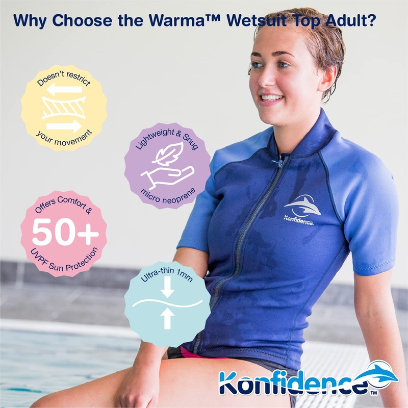 Konfidence Warma Wetsuit Top - Zipped Neoprene T-Shirt - Ideal