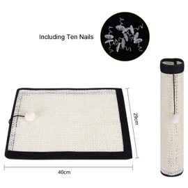 Cat Scratch pad Sofa Protector, Natural sisal Sofa Protector, Anti Scratch pad Furniture Protector, Sofa Protector, Bed Furniture Corner Protector, and Anti Scratch Protector (15.7"×11.8”-S)