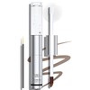 Brown Lip Stain Peel Off & Lip Gloss Combo 2-in-1, Matte Lip Liner Stain Long Lasting Waterproof with Non-Stick Cup Nourishing Lip Gloss Set Easy to Use Highly Pigmented Color Lip Tint Makeup