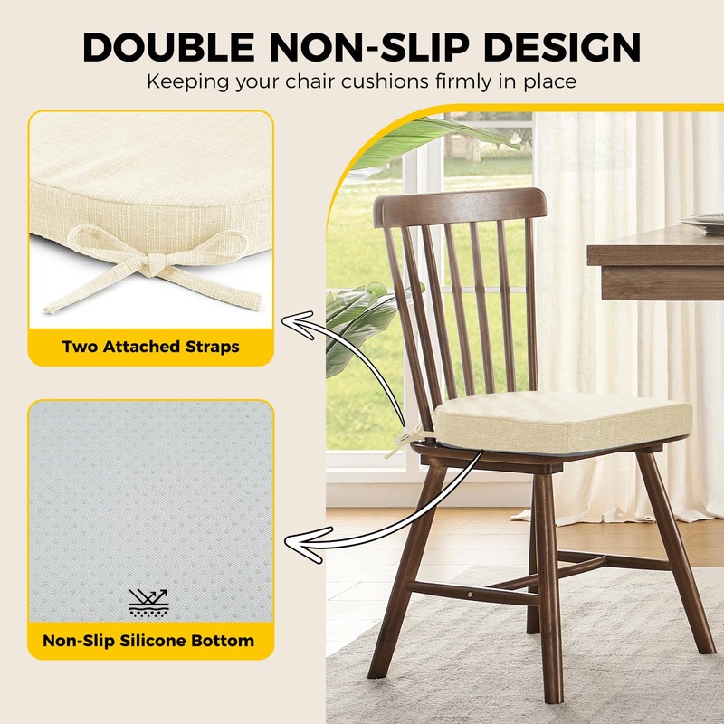 downluxe Indoor Chair Cushions for Dining Chairs, Soft and Comfortable