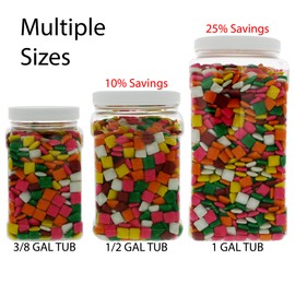 Chiclet Bite Size Chewing Gum 3.5LB - Original Bulk Assorted Colors in 64 FL OZ Gift Ready Reusable Square Jar