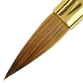 Professional 100% Kolinsky Hair Bristles Round Style Acrylic Nail Brush with Frosted Handle for Acrylic Manicure Powder (Size 6)