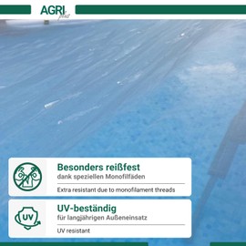 AGRI plus Pool net with eyelets, 3 x 5 m, various dimensions, tight mesh net 0.8 x 0.8 mm, cover for pool, protective net with edge reinforcement, cover net, UV-stable and water-permeable