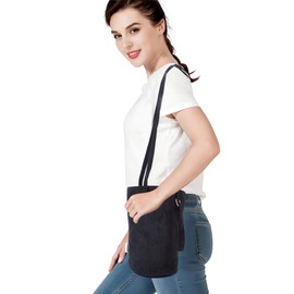 Funxdola Women Fabric Canvas Tote Shoulder Everything Bag with Inner Pocket Latop Sleeve Crossbody Strap Makeup Bag