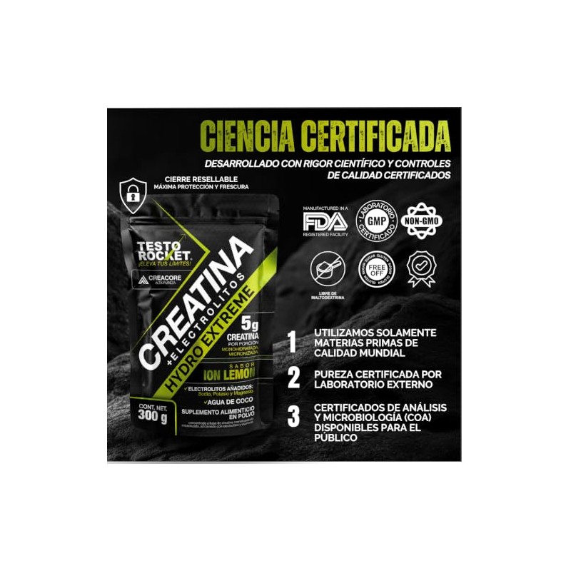 Creatina Monohidratada Micronizada Electrolitos Magnesio Potasio Vitaminas Agua Coco Creatine