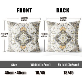 XPHZZL Cushion Covers 45cm x 45cm Set of 2 Square Throw Pillow Case Boho Short Plush Cotton Soft Pillowcases for Outdoor Patio Sofa Balcony Living Room Black Gold with Invisible Zipper 18x18 Inch