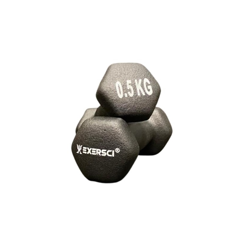 Exersci® Black Neoprene Dumbbells (Pair) (0.5)