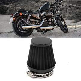 uxcell 54mm Inlet Dia Black Motorcycle Air Intake Filter Cleaner W Adjustable Clamp