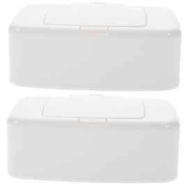 Ciieeo 2pcs Portable Wipes Dispenser Box with Lid Refillable Wet Wipes Container for Travel and Home Use for Living Room and Stroller Storage