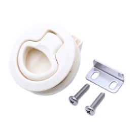 Slam Latch Hatch Round Pull Latch (OWACH AL-958-4W) for Boat Deck RV Cabinet Door Drawers Replace M1-64-7 Push-to-Close (Off-White, 3/4" Door, Non-Locking)