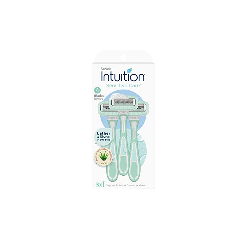 Schick Intuition Afeitadoras Desechables para Mujeres con Piel Sensible, 3