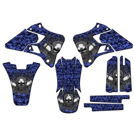 Senge Graphics Inc 1996-1999 YZ 125 FLAMING GEARHEAD Blue Senge Graphics Kit Compatible with Yamaha - Base Kit, 18/21