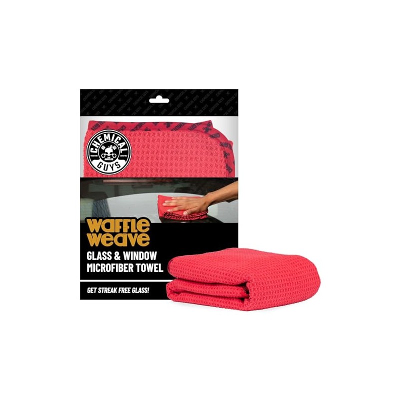 Chemical Guys Waffle Weave Red Microfiber Drying Towel - 24"