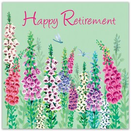Twizler Retirement Card - Foxgloves Floral - On Your Happy Retirement Card for Women