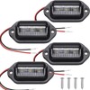 DEROACE 4 Pcs12V 6-SMD LED License Plate Lamp Taillight for