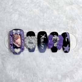 Favorite photo card✨Nail tips |Custom Nail - Coffin Egg / 최애 포토카드✨네일팁 | 커스텀 네일 - 코핀에그