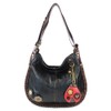 Chala CONVERTIBLE Hobo Large Tote Bag LADYBUG Vegan Leather BLACK