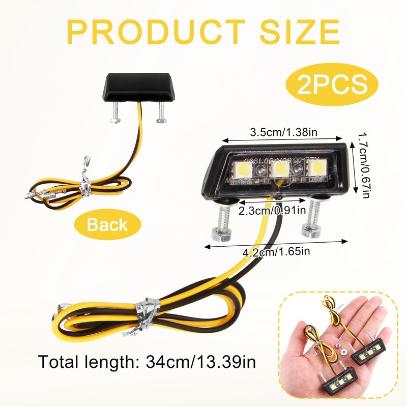 2 Pack LED Universal 12V Waterproof Motorcycle License Plate Light