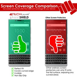 TECHGEAR Screen Protector to fit BlackBerry Key2 [ghostSHIELD Edition] Genuine Reinforced Flexible TPU Screen Protector Guard Covers with Full Screen Coverage inc Curved Screen