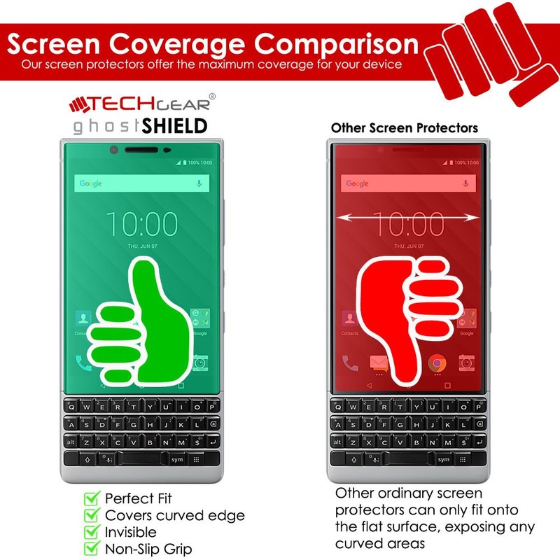 TECHGEAR Screen Protector to fit BlackBerry Key2 [ghostSHIELD Edition] Genuine