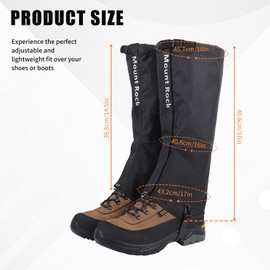 NICENEEDED 1 Pair Black Trimmer Brush Leg Gaiters, Waterproof Leg Guards for Trimming, Adjustable Lawn Care Leg Protection Gardening Leg Boots Cover Legging Gaiter for Outdoor Hiking Hunting Snow Sand