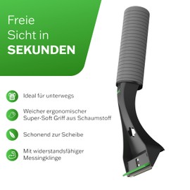 Auprotec 1 Ice Scraper with Convex Brass Blade Red, Yellow, Green, Blue.