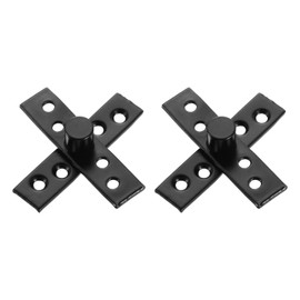 sourcing map 2Pcs 360 Degree Rotating Pivot Hinges, 75 x 18mm Stainless Steel Centre Shaft Concealed Hidden Hinge for Home Kitchen Swinging Cabinet Doors, Black
