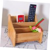 FOMIYES Bamboo Storage Multi-function Organizer Three Grids for Desk Use