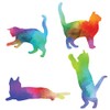 Cat Decals - Set of 4 in Watercolor Rainbow Pattern