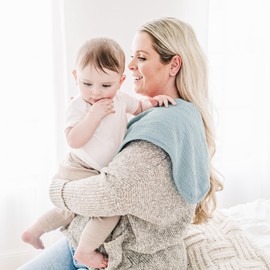 Konssy Muslin Baby Burp Cloths Sets for Unisex- 6 Pack Large 100% Cotton Burping Clothes for Newborn, Baby Girls and Boys