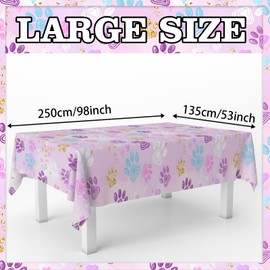 GZBJMYGS Cute Puppy Paw Tablecloths Dog Paw Prints Pink Table Covers Decorations for Baby Shower Birthday Party Dinner Banquet Supplies Favor