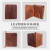 Madosh, Leather Padfolio Binder Document Organizer Office Interview Resume File