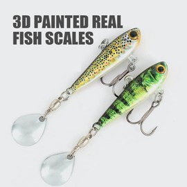YIMOYIYA Fishing Lure with 3D Painted Fish Scales, High-Frequency Tremor VIB, Triple Ultra-Sharp Hooks, Ideal for Bass, Trout, Pike, and Various Aquatic Environments