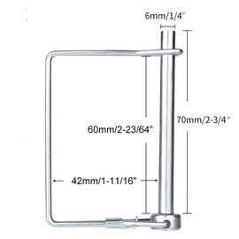 Comonc 20 PCS Square Pto Pin Shaft Locking Pin 1/4 pin Hitch pin Wire Lock Pin Safety Coupler Pin 1/4" x 2-3/4"for PTO,Farm,Lawn,Hitches,and Garden