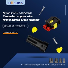 2Pin Connectors Waterproof, 2 Wire Connector 18 AWG Automotive Electrical Connector, Kit Terminal for Wiring, Male and Female Plug for Car, Truck, Boat and Other Wire Connection (5 kit)