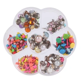 Gatuida Colorful Mixed Metal Mini Brads for DIY Craft Nail Material Box Safe and Easy to Use Handmade Fasteners for Creative Projects