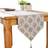 CosyAurora Linen Table Runner Mulberry Trees Beige, Seasonal Kitchen Dining