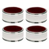 Drip Catcher Bottle Ring Thread Pattern Set of 4 Silver