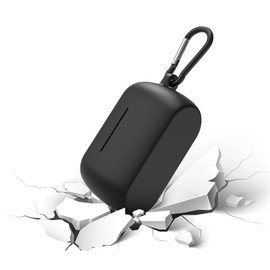 Geekria - Funda de silicona compatible con Jabra Elite 3 True Wireless Earbuds, funda protectora para auriculares con gancho para llavero, acceso al puerto de carga, LED frontal visible (negro)