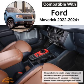 Aunginsy Car Central Control Gear Shift Panel Cover Cup Holder Trim Compatible with Ford Maverick 2022-2024 Gear Shifter Console Anti-Scratch Panel Frame Decorative Sticker Protection ABS Accessories