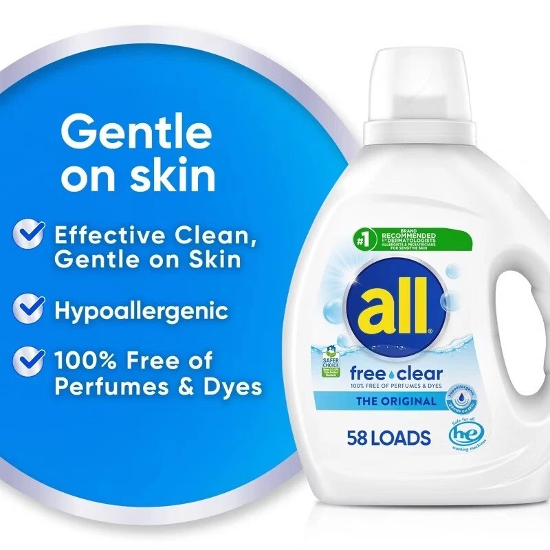 All Liquid Laundry Detergent Free Clear for Sensitive Skin -