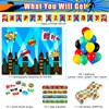 DECORLIFE Superhero Party Decorations, 6.4 x 4.9ft Backdrop, 16pcs Slap