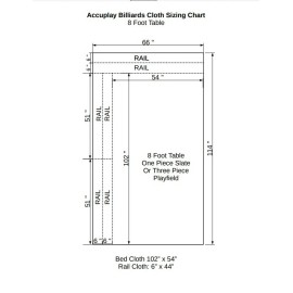 Accuplay Pre Cut 20 oz Pool  Felt - Billiard Cloth For 8' Table English Green  - Spruce Green