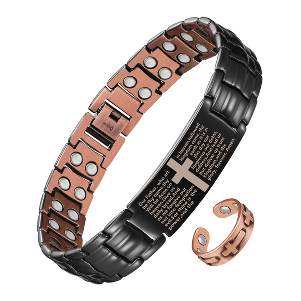 Jecanori Copper Magnetic Bracelet for Men With Ultra Strength Magnets,