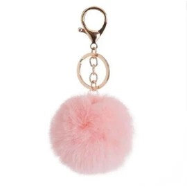 AVANCE Fur Charm Key Chain Keychain, Cute, Fluffy, Autumn, Winter, Popular Accessory, Women's, Pink, Beige, Black, White, Pink
